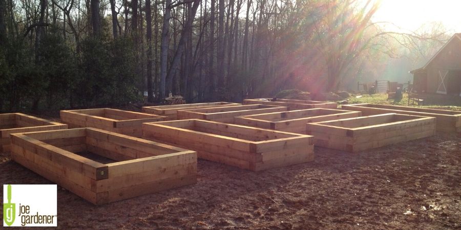 Wooden raised garden bed